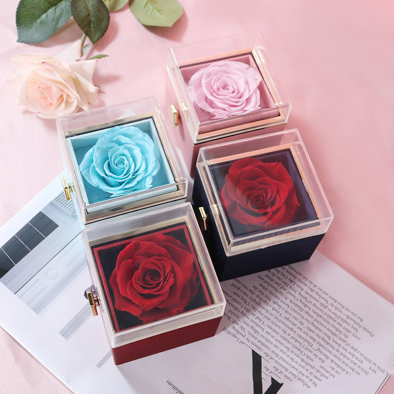 Special Rotating Rose Jewelry Box