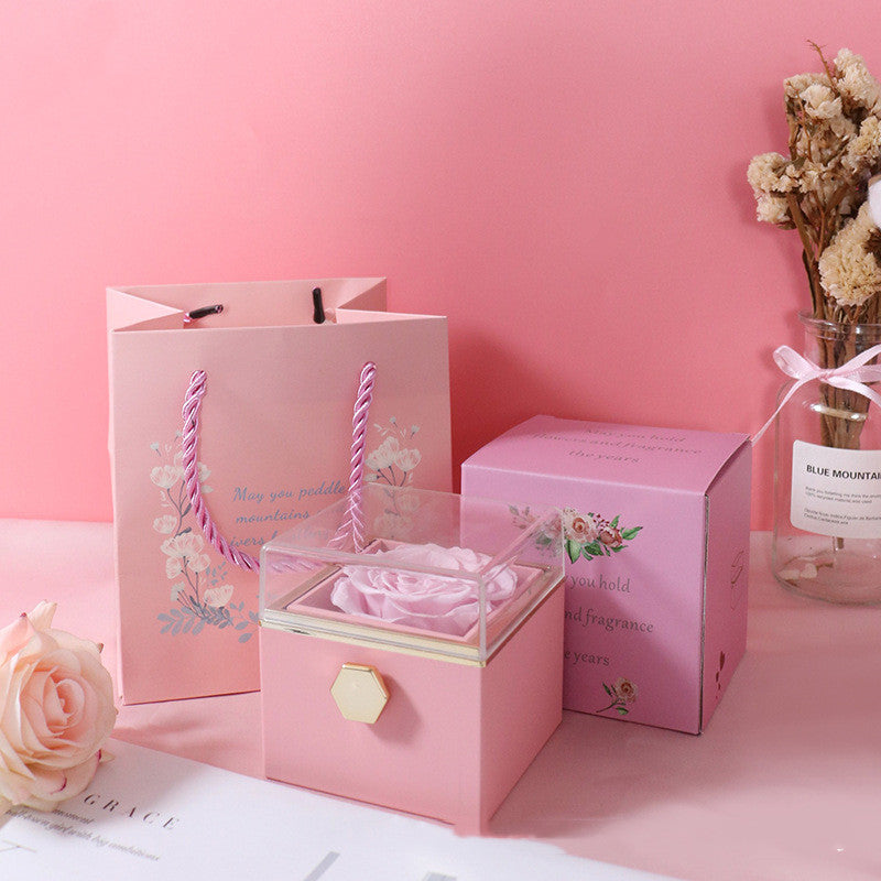 Special Rotating Rose Jewelry Box